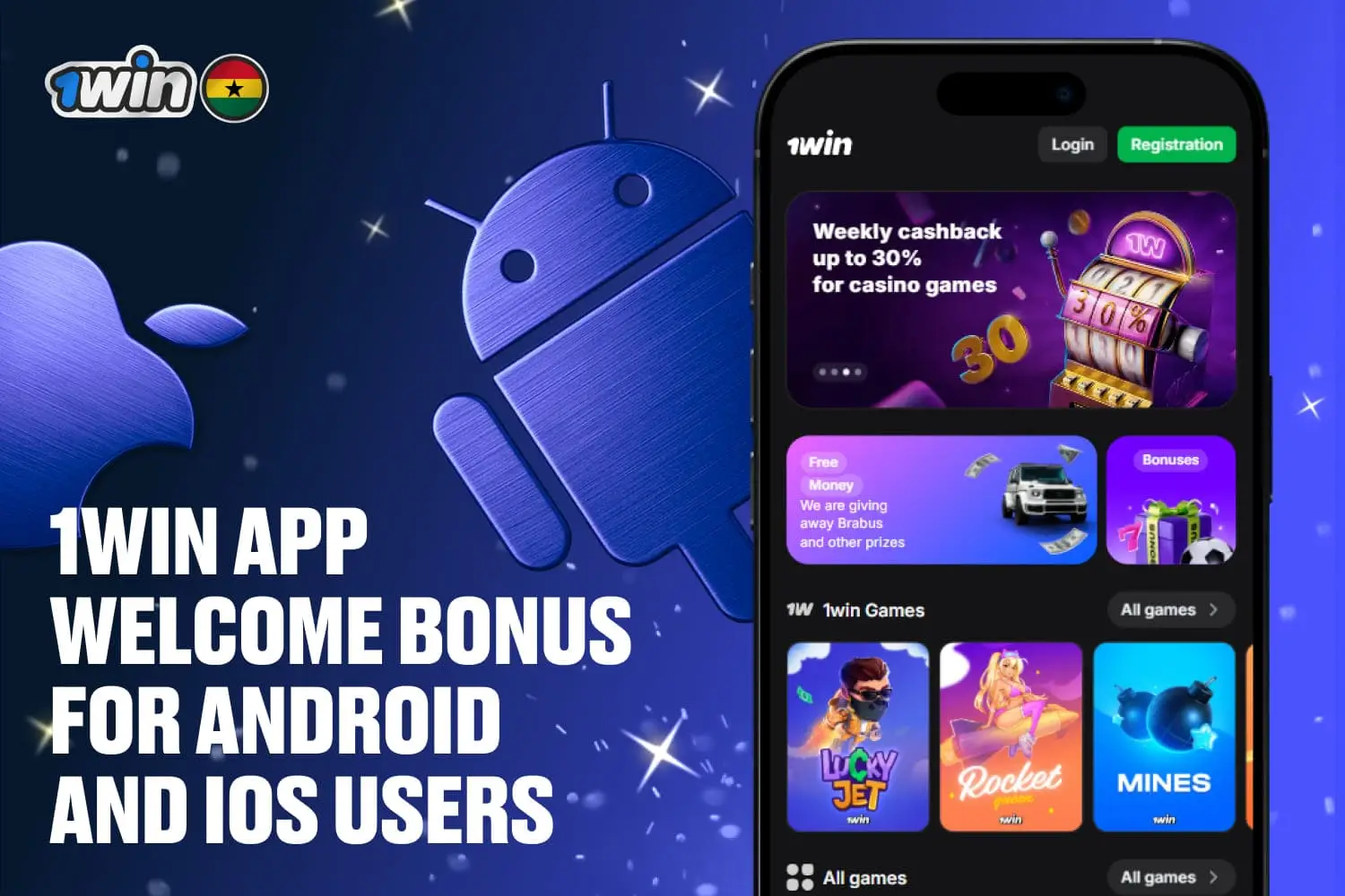 1win mobile app has additional bonus on installation available for android and iOS users