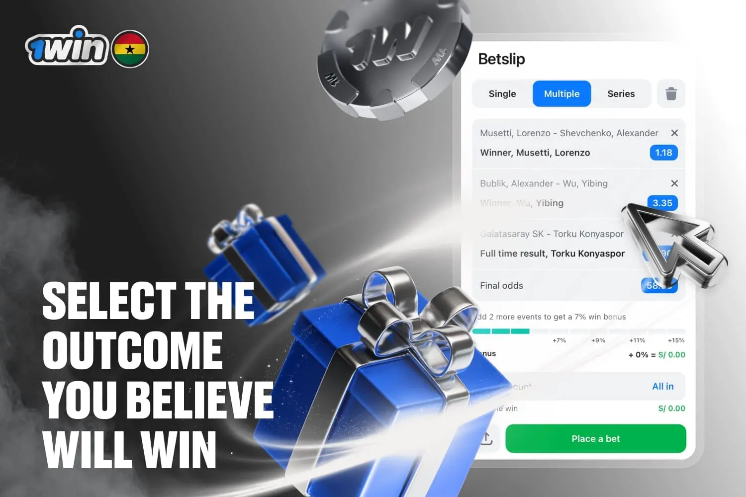 select the outcome you believe will win and place your wager